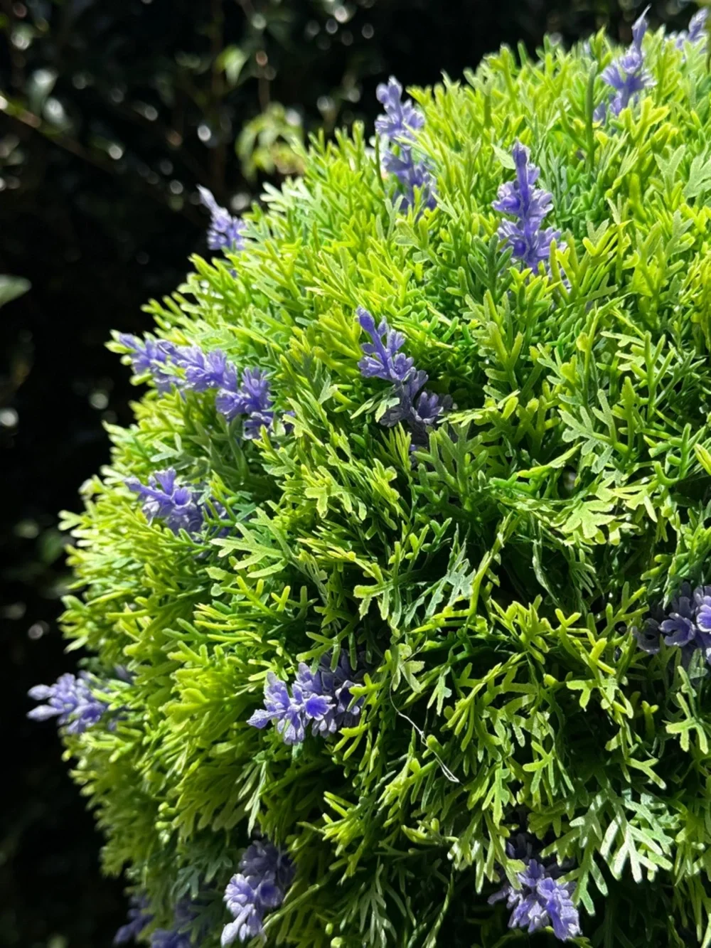 Frontgate Artificial Lavender Topiary Ball - Green and Purple Faux Floral Accent